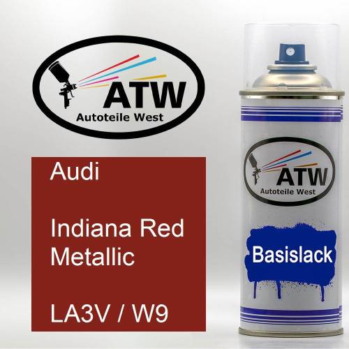 Audi, Indiana Red Metallic, LA3V / W9: 400ml Sprühdose, von ATW Autoteile West.